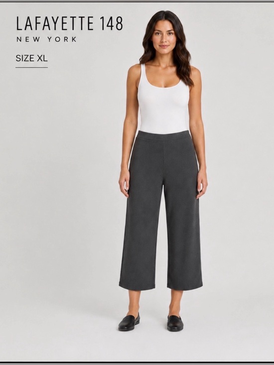 Eileen Fisher Pants - Lafayette 148 New York Gates Gray Cropped Cottagecore Pants stretch Pull On/XL